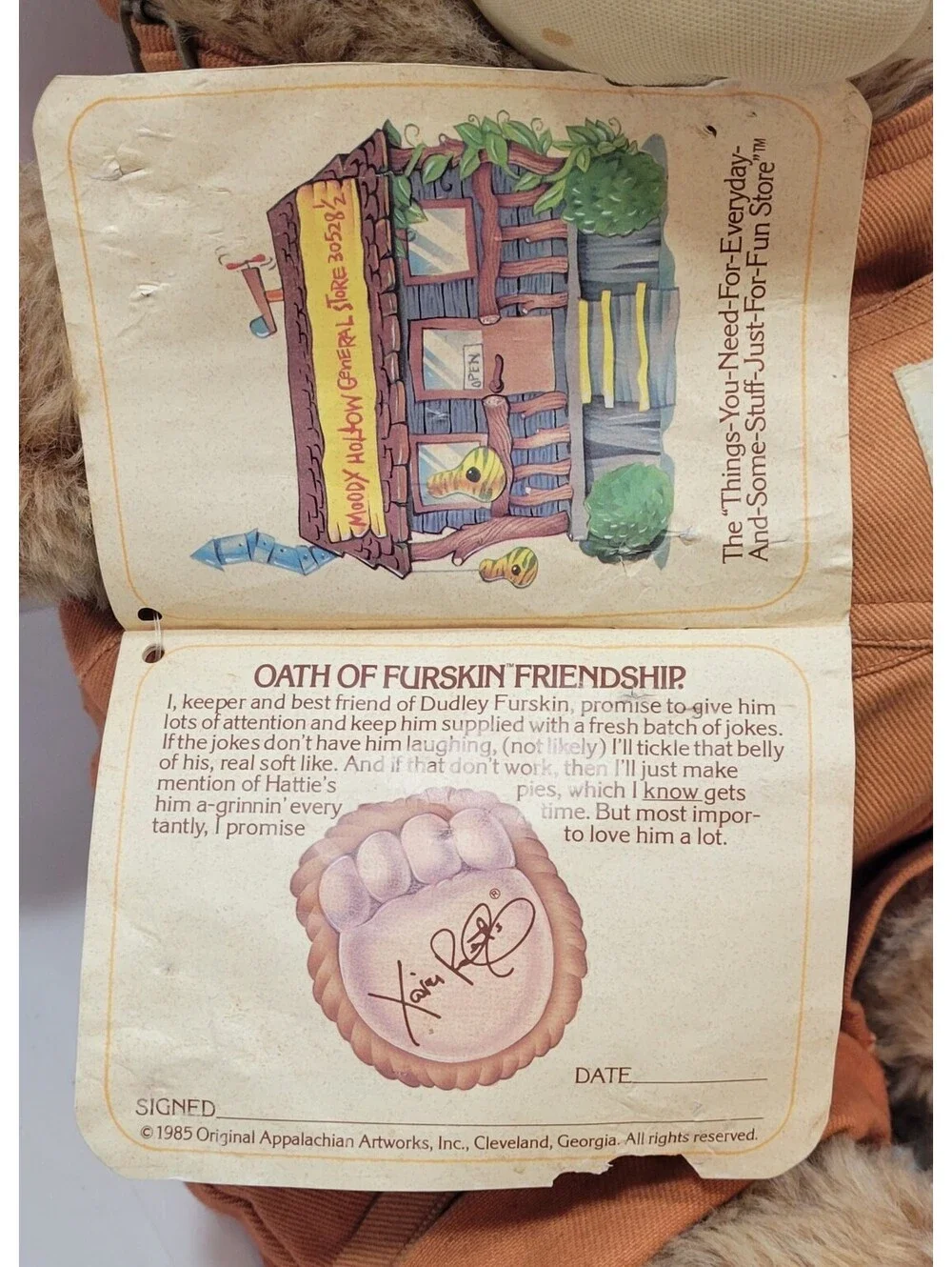 Vtg Furskins Dudley Teddy Bear 20